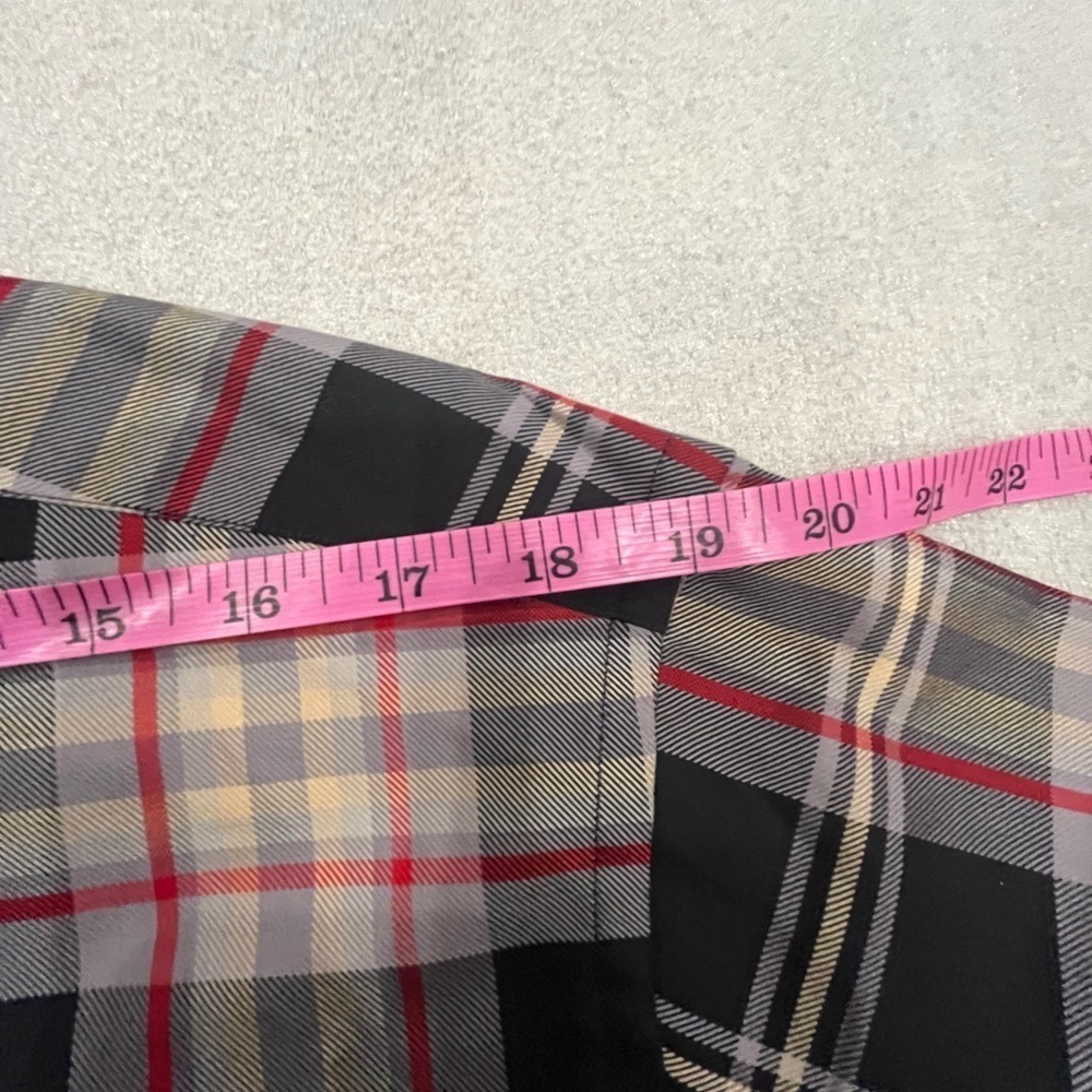 [M]Robert Talbott Classic Men's Plaid Button Down Shirt Black/Red/Gray Cotton - Picture 9 of 11